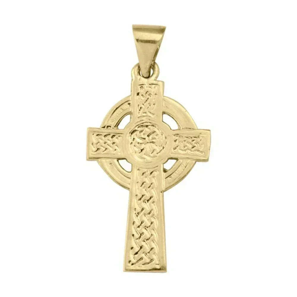 10, 14 Karat Yellow Gold Religious Classic Italian Catholic Cross