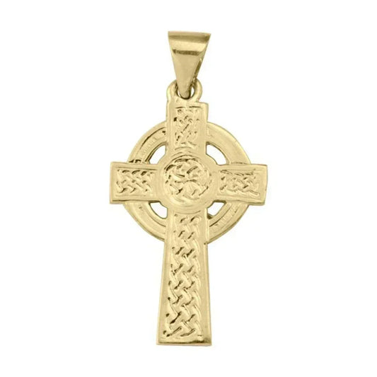 10, 14 Karat Yellow Gold Religious Classic Italian Catholic Cross