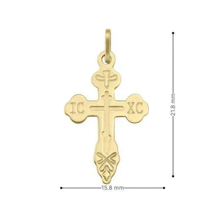 10, 14, 18 Karat Yellow Gold Religious Classic Italian Catholic Cross