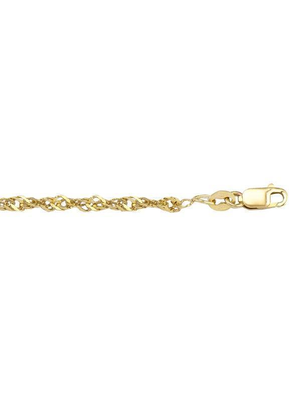 10k, 14k Yellow Gold 2.3 mm Singapore Italian Chain