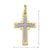 18k Yellow and White Gold Modern Religious Italian Cross