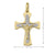 18k Yellow and White Gold Religious Italian Cross with Crucifix