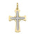 18 Karat Yellow and White Gold Religious Italian Cross