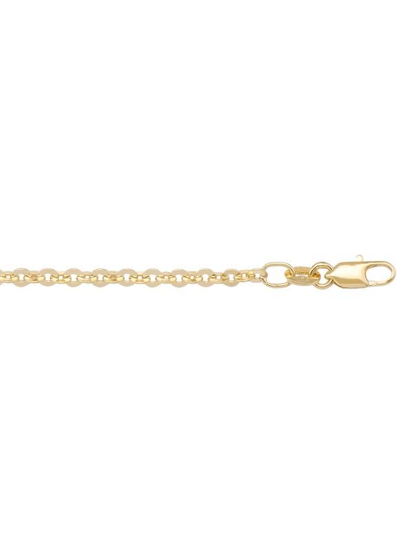 10k, 14k, 18k Yellow Gold Cable 2.4 mm Italian Chain