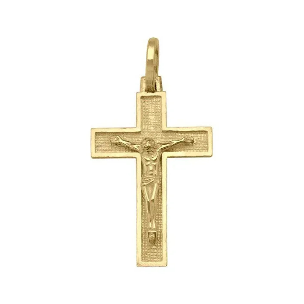10k, 14k Yellow Gold Religious Italian Cross with Crucifix
