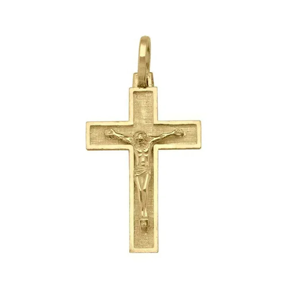 10k, 14k Yellow Gold Religious Italian Cross with Crucifix