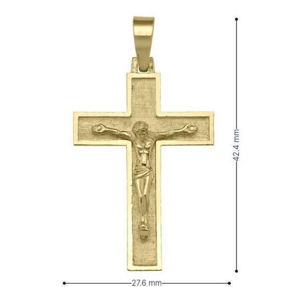 10k, 14k, 18k Yellow Gold Religious Italian Cross with Crucifix