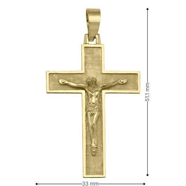 10k, 14k, 18k Yellow Gold Religious Italian Cross with Crucifix