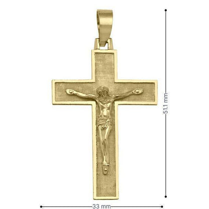 10k, 14k, 18k Yellow Gold Religious Italian Cross with Crucifix