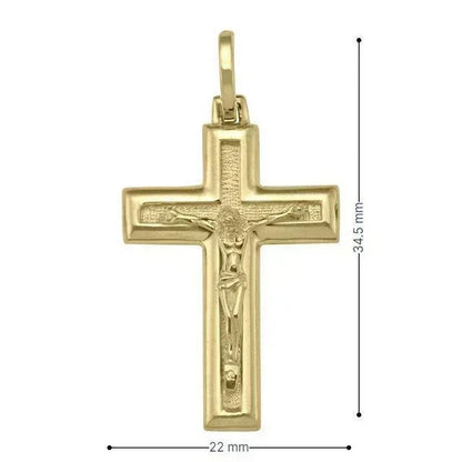10k, 14k, 18k Yellow Gold Religious Italian Cross with Crucifix