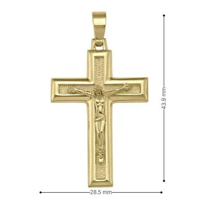 10k, 14k, 18k Yellow Gold Religious Italian Cross with Crucifix