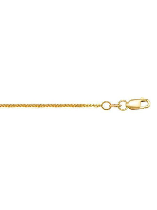 10k, 14k Yellow Gold Square Wheat 0.8 mm Italian Chain