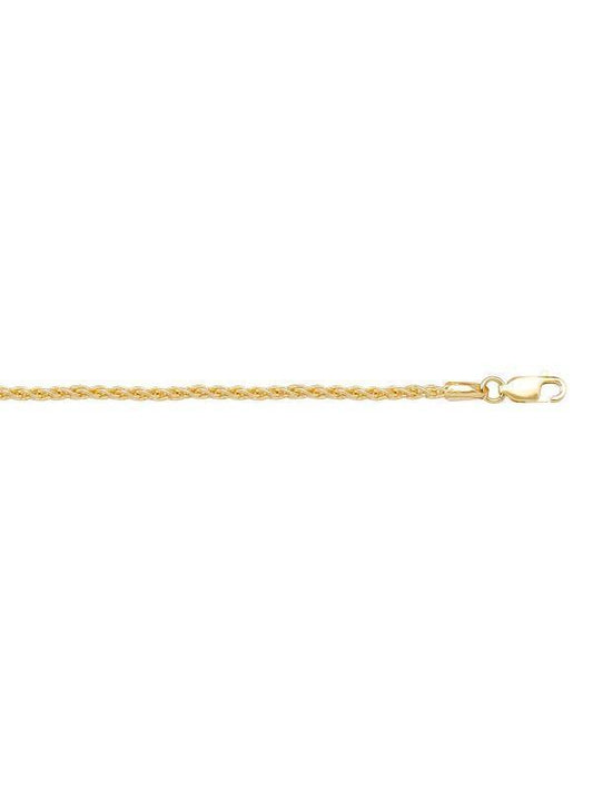 10k, 14k Yellow Gold Round Wheat 1.3 mm Italian Chain