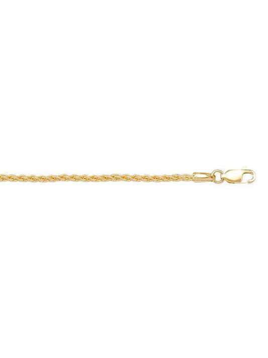 10k, 14k Yellow Gold Round Wheat 1.5 mm Italian Chain