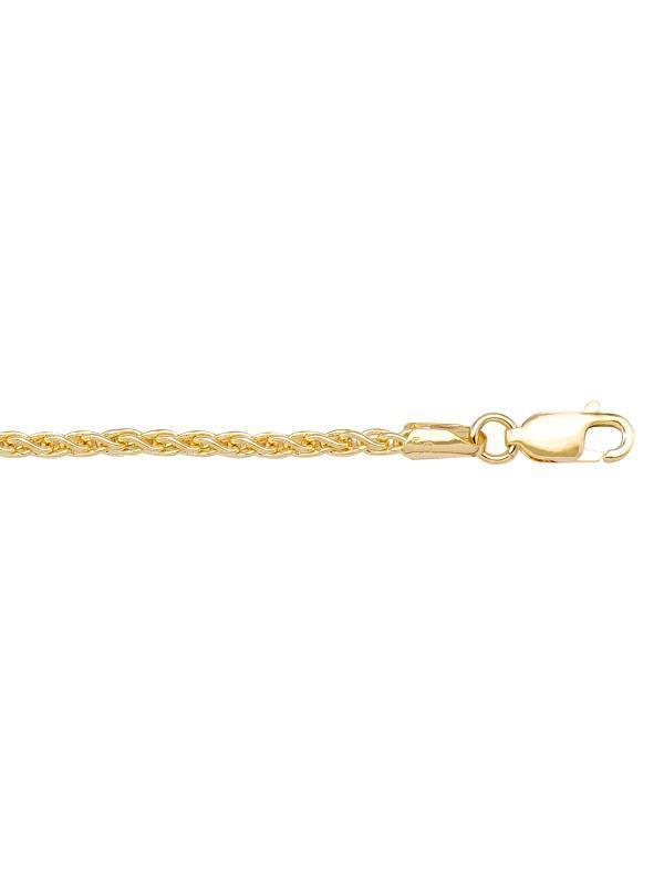 10k, 14k Yellow Gold Round Wheat 2.2 mm Italian Chain