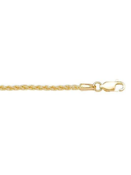 10k, 14k Yellow Gold Round Wheat 2.2 mm Italian Chain