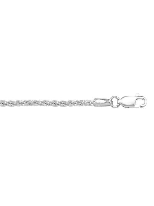 10k, 14k White Gold Round Wheat 2.2 mm Italian Chain