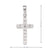 18k White Gold Small Religious Classic Italian Cross With CZ Stone