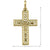 18K Yellow Gold Solid Fancy Filligry Pattern Religious Italian Cross with Crucifix