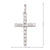 18 Karat White Gold Religious Classic Italian Cross With CZ Stone