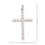 18 Karat White Gold Religious Classic Italian Cross With CZ Stone