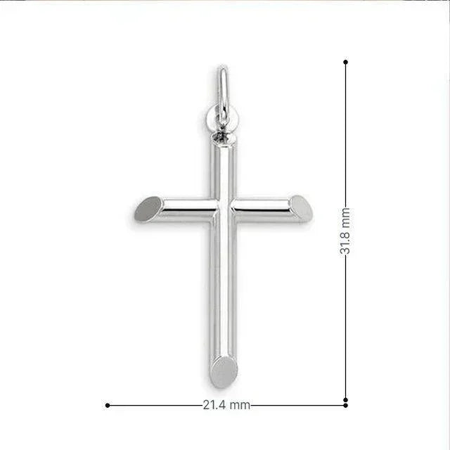 10, 14, 18 Karat White Gold Medium Religious Classic Italian Cross