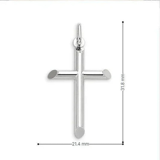 10, 14, 18 Karat White Gold Medium Religious Classic Italian Cross