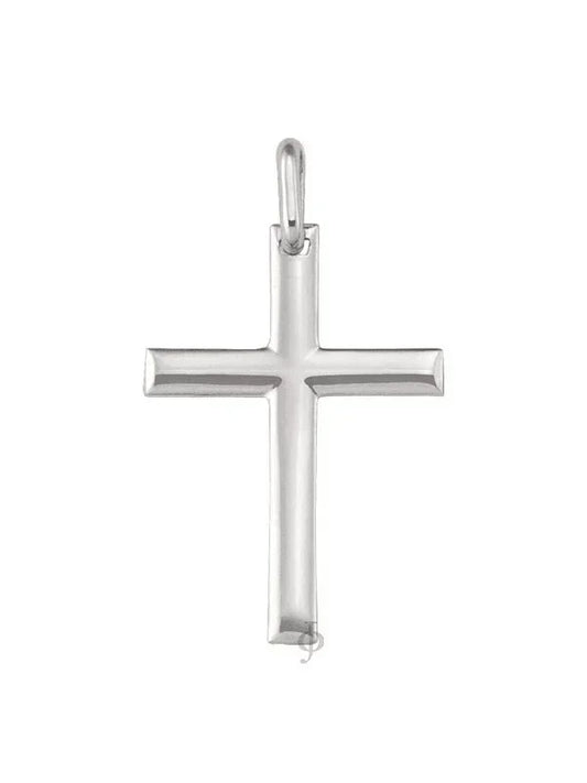 14 Karat White Gold Religious Classic Italian Cross