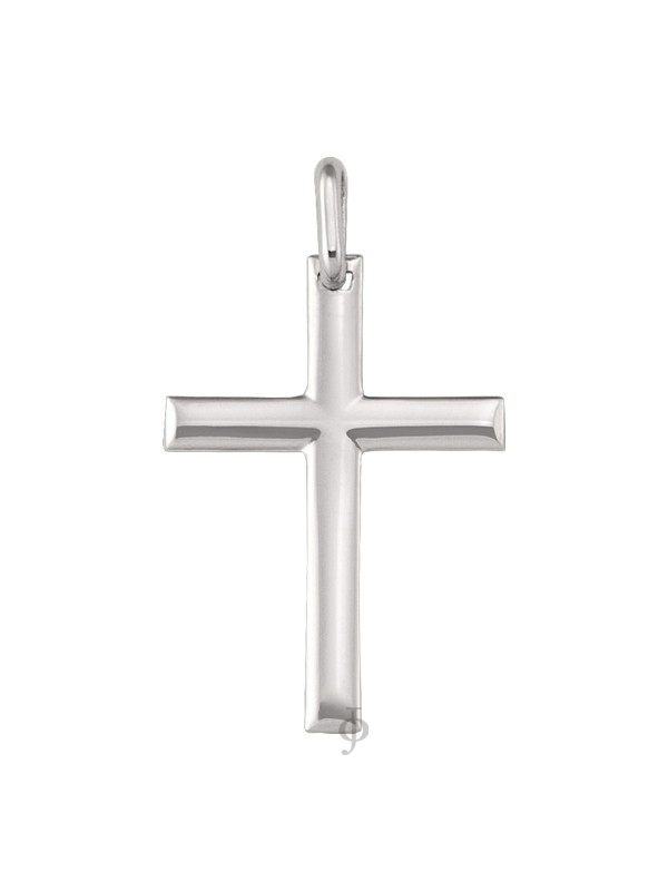 14, 18 Karat White Gold Religious Classic Italian Cross