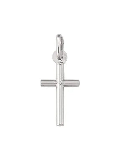 10, 14 Karat White Gold Religious Classic Italian Cross Pendant
