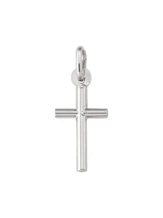10, 14 Karat White Gold Religious Classic Italian Cross Pendant