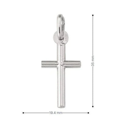 10, 14, 18 Karat White Gold Religious Classic Italian Cross Pendant