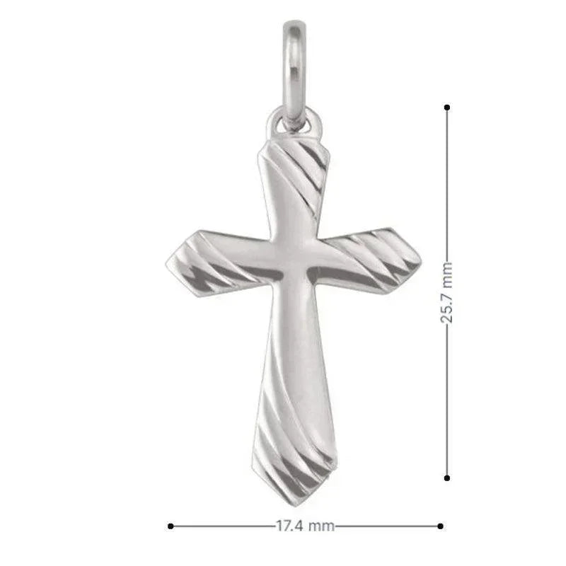 10, 14, 18 Karat White Gold Religious Classic Italian Cross