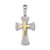14, 18 Karat White and Yellow Gold Religious Italian Cross