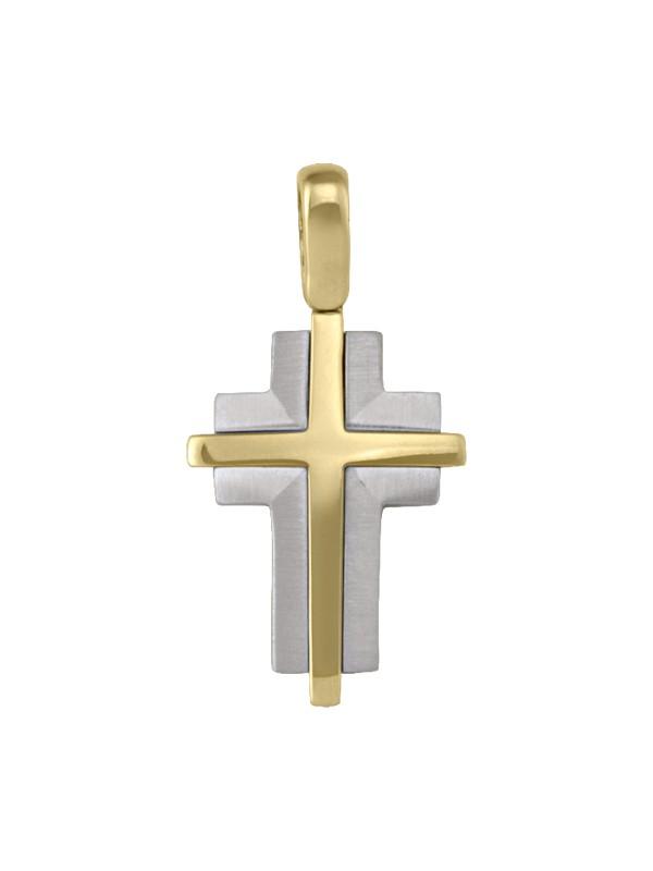 14k, 18k Yellow and White Gold Religious Italian Cross