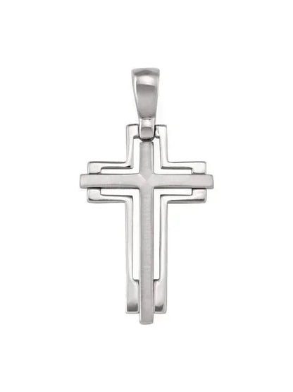 14k White Gold Fancy Religious Italian Cross