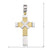 14, 18 Karat White and Yellow Gold Fancy Religious Italian Cross
