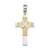 14, 18 Karat White and Yellow Gold Fancy Religious Italian Cross
