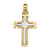 14, 18 Karat Yellow and White Gold Fancy Religious Italian Cross