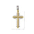 14, 18 Karat White and Yellow Gold Modern Religious Italian Cross
