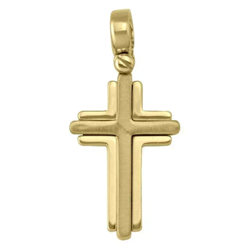 14 Karat Yellow Gold Modern Religious Italian Cross
