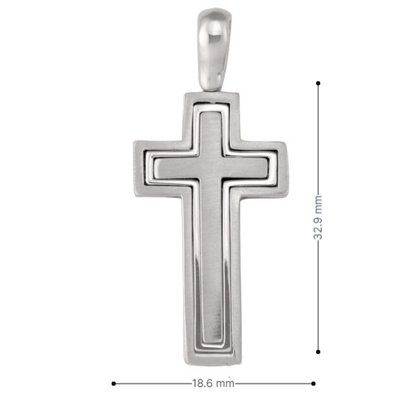 14k, 18k White Gold Modern Religious Italian Cross
