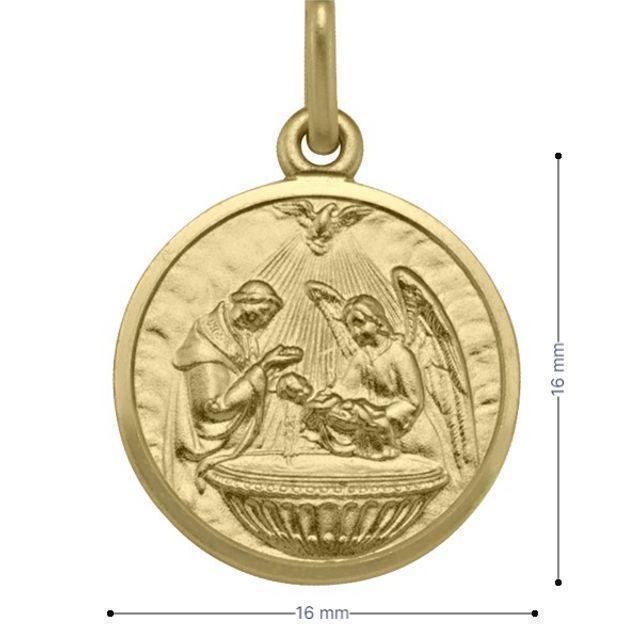 10, 14, 18 Karat Yellow Gold Solid Baptism Medalion