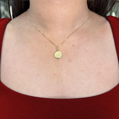 10, 14 Karat Yellow Gold Solid Baptism Medalion