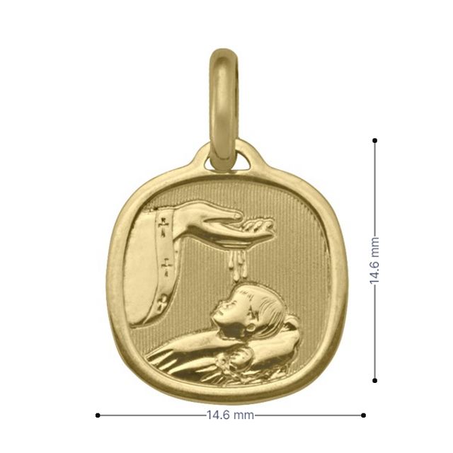 10, 14, 18 Karat Yellow Gold Solid Baptism Medalion