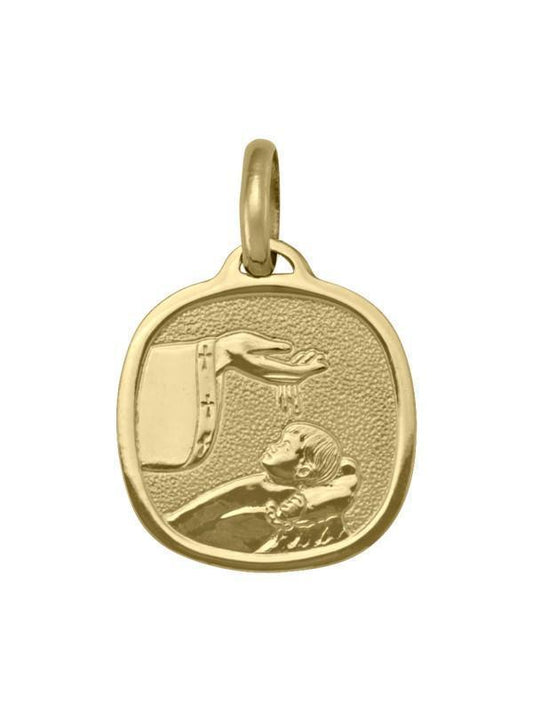 10, 14 Karat Yellow Gold Solid Baptism Medalion