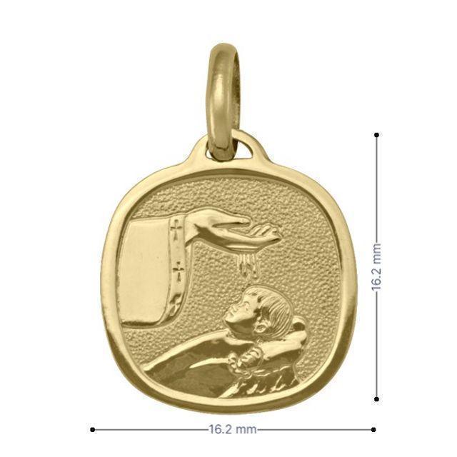 10, 14, 18 Karat Yellow Gold Solid Baptism Medalion