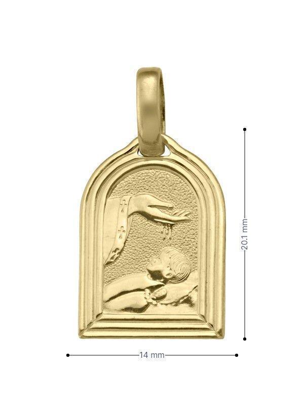 10, 14, 18 Karat Yellow Gold Solid Baptism Medalion