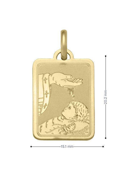 10, 14, 18 Karat Yellow Gold Solid Baptism Medalion