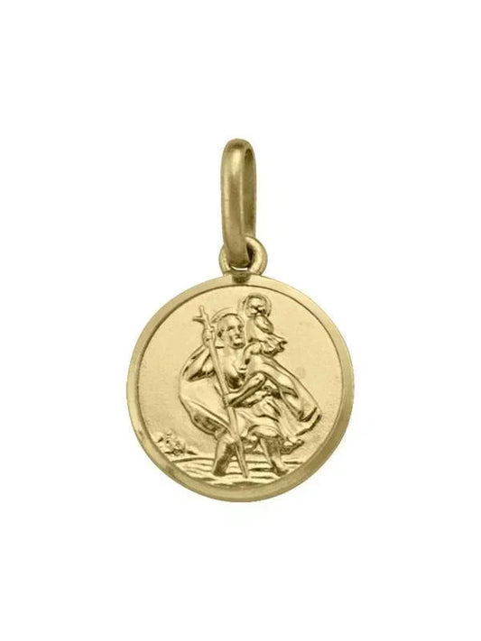 10, 14 Karat Yellow Gold Solid Saint Christopher Medallion